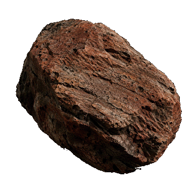 A red striated asteroid
